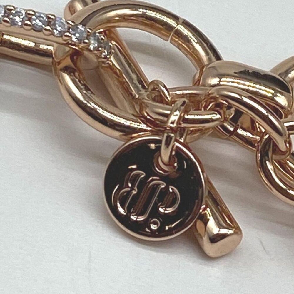 Bomb Party Rose Gold Tone Resort Wear Oceanic Love Pink Topaz Necklace - Picture 6 of 6